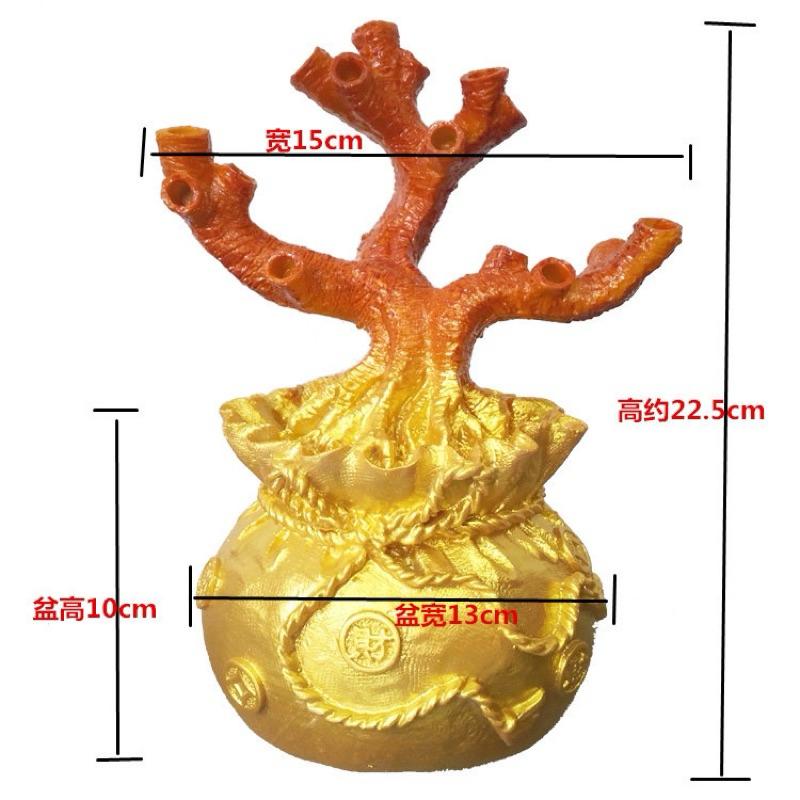 Cây tài lộc (Không Hoa) đính cườm tự làm cây kim tiền cây cảnh thủ công trang trí, cây tài lộc chậu hoa S0350 1