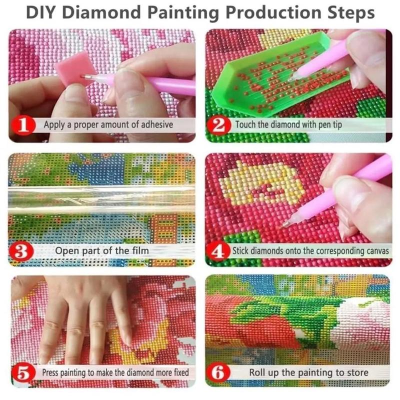 Product Introduction of 5D DIY Diamond Arts Colorful Painting Kit, Train Pattern Diamond Arts Colorful Painting without Frame, Handmade Art Crafts for Home Decor 6