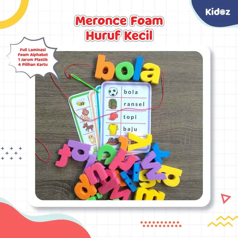 Mainan Edukasi Meronce Huruf Abjad Kecil