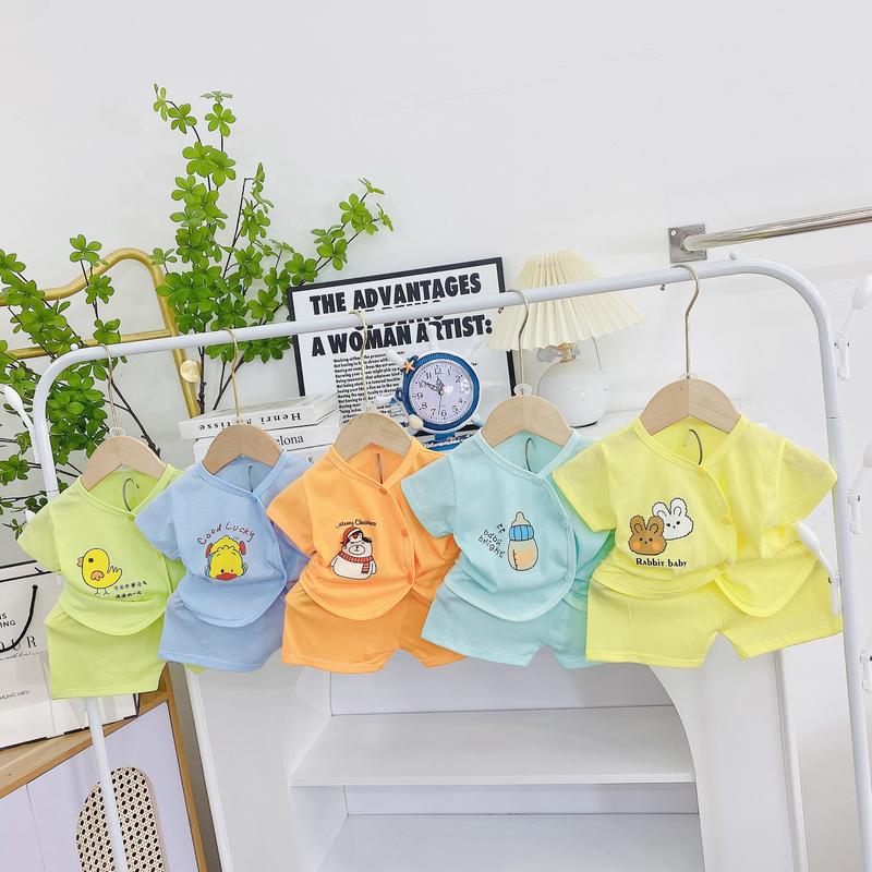 Mẫu Nc09 -combo 5 bộ ngắn tay cúc chéo cho bé sơ sinh 2-7 ký trai gái Cotton loại 1 Thoải mái Thoáng khí Mềm, nhiều hình thú, hàng sản xuất tại việt nam, thiết kế dành cho bé sơ sinh