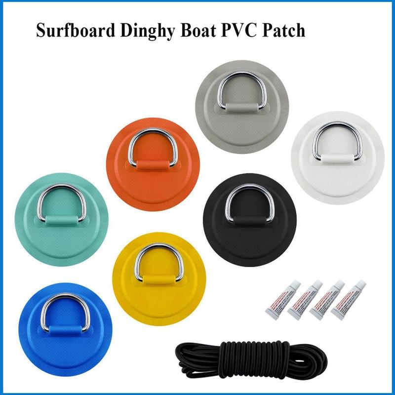 Product Introduction of 1/4Pcs Accessories Stainless Steel Round Ring Pad PVC Patch Elastic Bungee Rope Deck Rigging Sup D Ring 21
