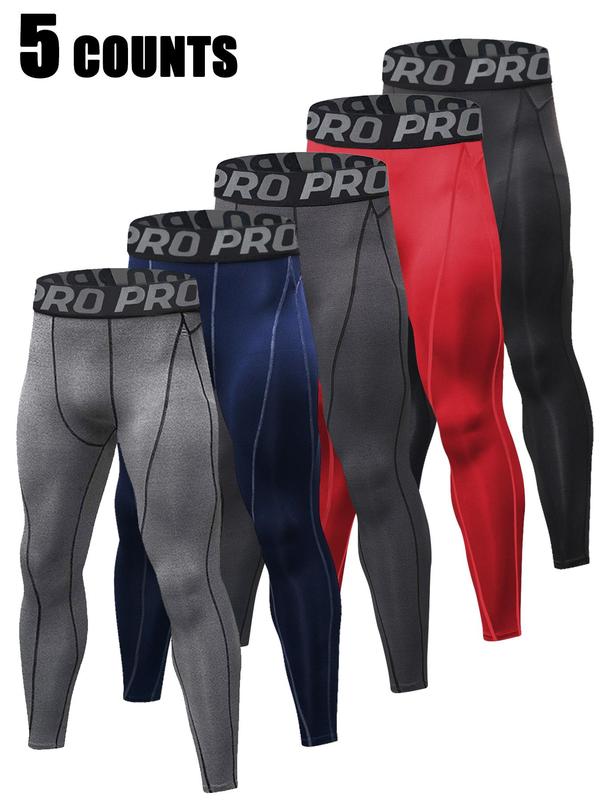 Men's Letter Print Thermal Leggings, Casual Comfy Breathable High Stretch Moisture Wicking Elastic Waist Warm Pants for Fall & Winter, Boyfriend Gifts 6