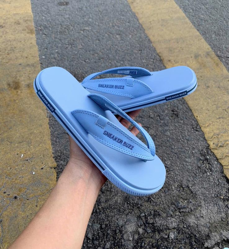  Dép Sneaker Buzz Xanh Nhạt Quai Da 