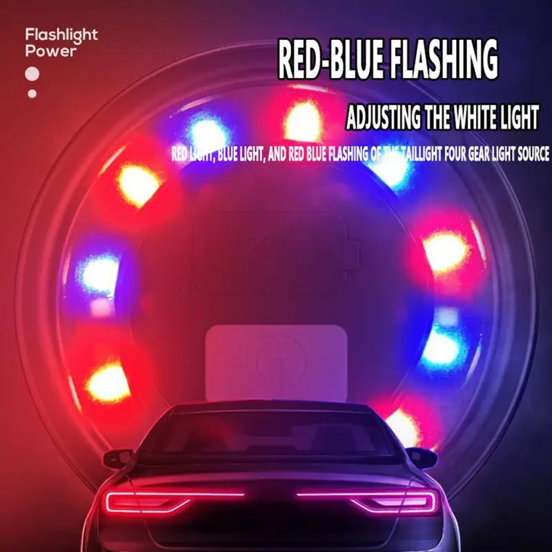 SENTER LED LASER / SENTER SWAT POLICE RECHARGEABLE / SENTER CAS USB Lampu Merah Plastik Putih Biru 7