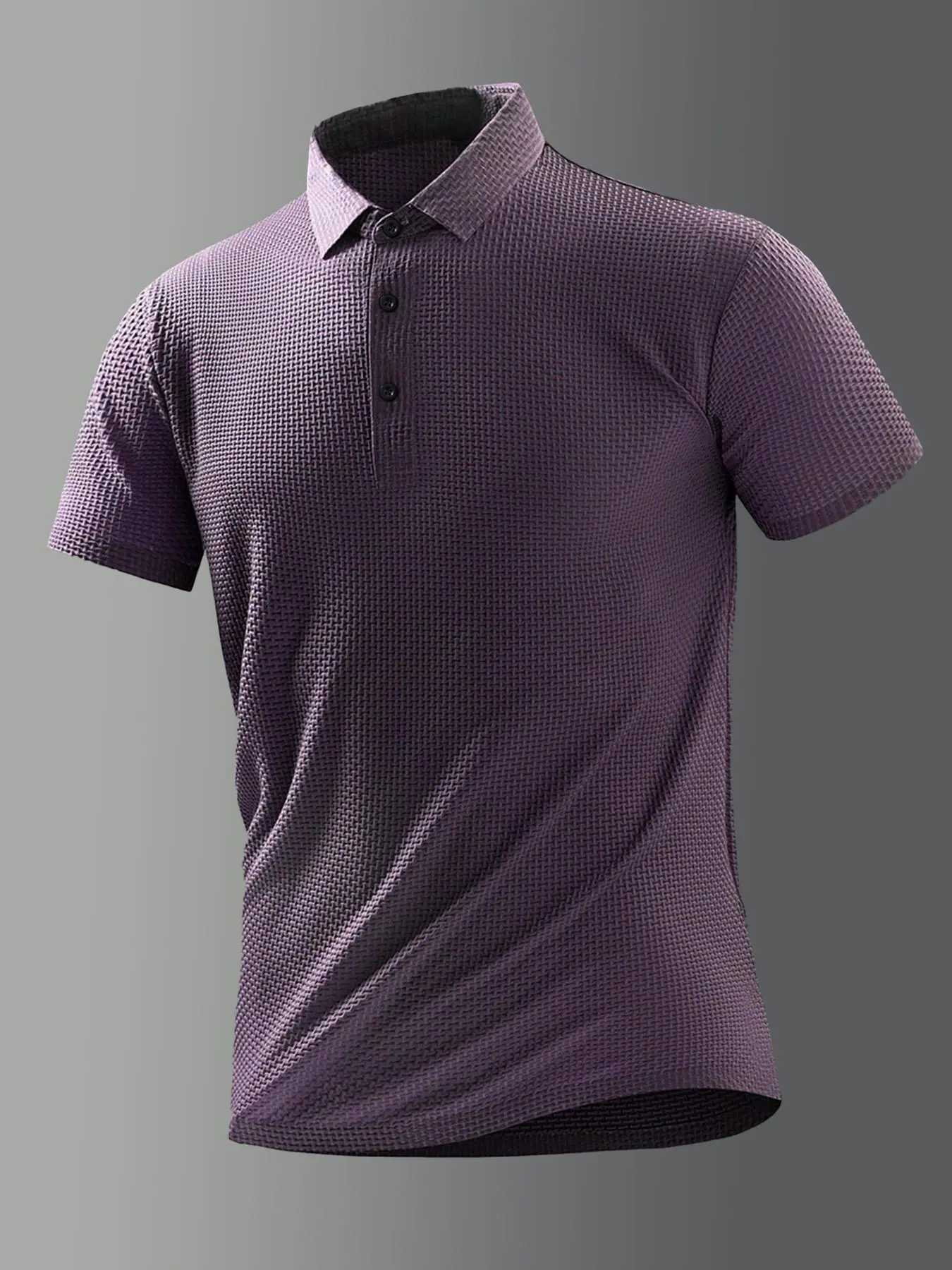 Men's Solid Short Sleeve Polo Shirt, Casual Loose Button Front Top for Summer, Fashion Men's Clothes for Daily Wear