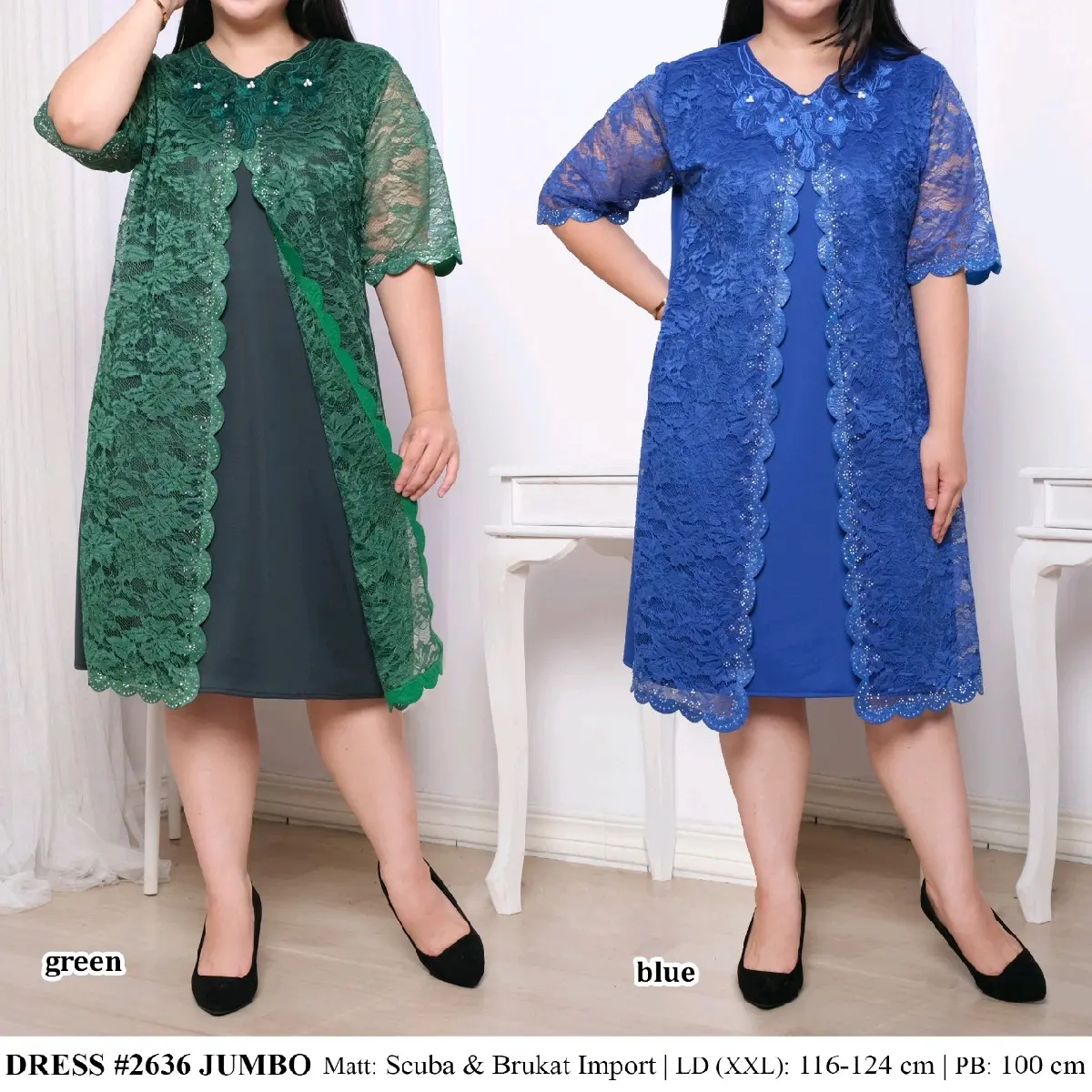 Dress 2636 Mat : Scuba import & brukat import