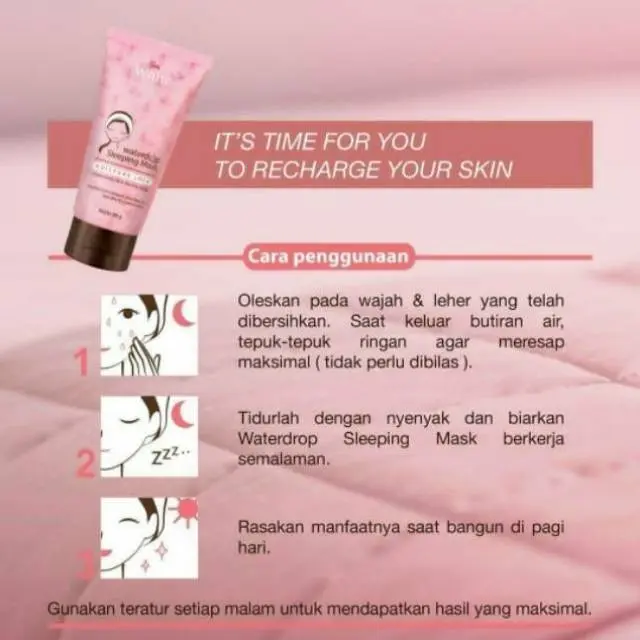 Viva Waterdrop Sleeping Mask | White Water Drop Night | Merah Jingga Official 2