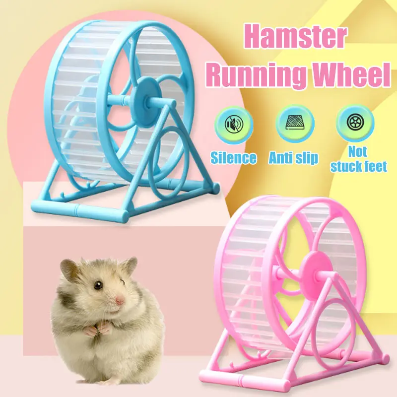 Mute Hamster Running Wheel Hamster Small Pet Non-Slip Treadmill with Stand Hamster Cage Toys Silent Running Round Wheel