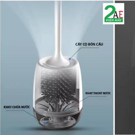 Cọ bồn cầu cao cấp kèm ống cắm Toilet Cao Su nhựa bền chổi tròn 7