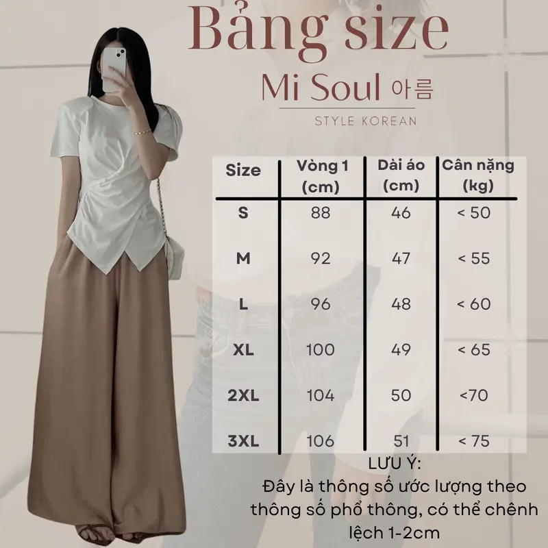 Áo Thun Xoắn Eo Cổ Tròn MiSoul BigSize , Áo Cộc Tay BigSize Vạt Chéo 199 Top Nữ Women Đen Cotton Voi 8