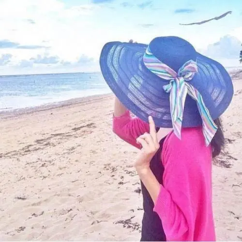 TOPI PANTAI WANITA FLOOPY PANAMA HAT RIBBON PREMIUM 8