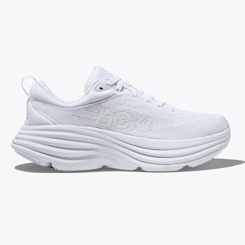 Kasut Larian, Hoka One Bondi 8, Untuk Lelaki dan Wanita, Semua Hitam, Menyerap Kejutan, Ringan, Putih, Sesuai untuk Berjoging, Uniseks, Bernafas, Selesa, Sneakers Sukan