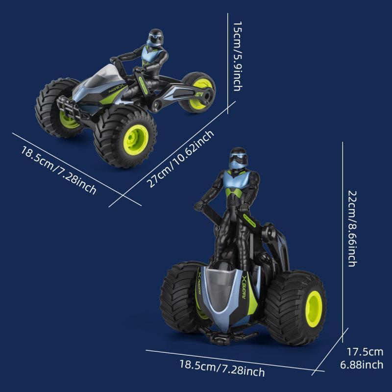 Remote Control Motorcycle Toy, 2.4GHz 360° Rotating Drift Car Toy with Light & Music, Birthday Gift for Boys & Girls 2