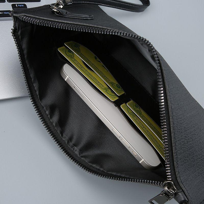 New Men's Clutch Large Capacity Soft Leather Clutch Envelope Package Trendy Briefcase Business Men's Bag Live Supply 2
