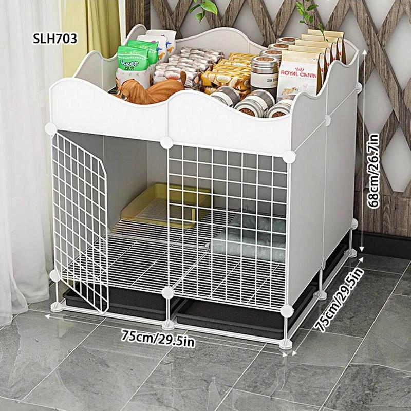 Foldable Dog Cage, Pet Cage with Lid, Indoor Closed Pet Cage with Tray, Pet Supplies for Small Medium Dogs & Cats 5
