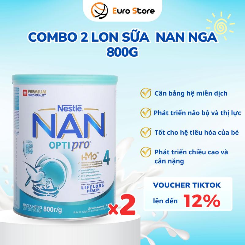 [DATE 2027] Combo 2 Lon Sữa công thức NAN Nga Optipro 800g - Hỗ Trợ Tiêu Hóa Cho Bé
