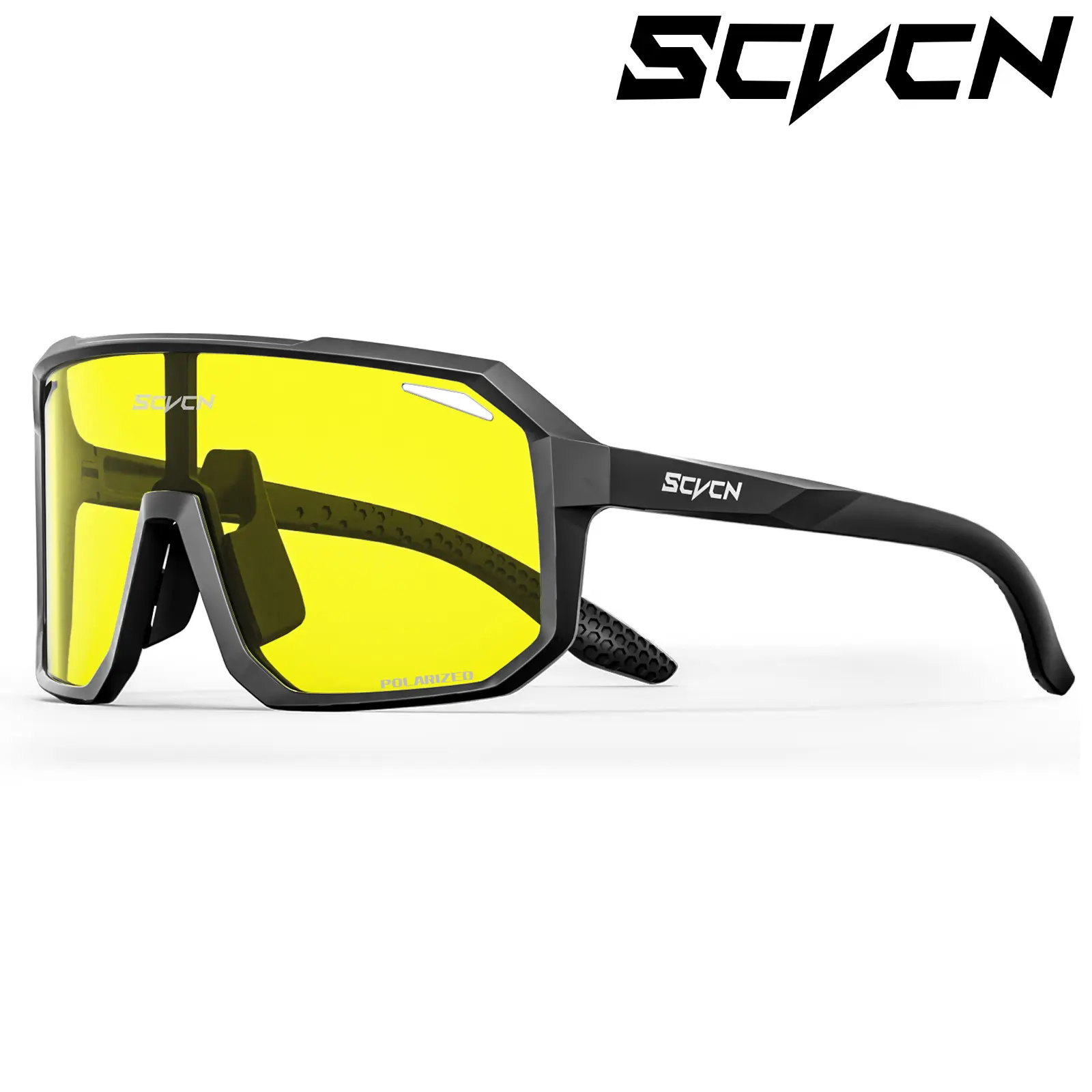 SCVCN Night Version Sunglasses Polarized Yellow Sunglasses for Night Outdoor Bicycle Mountain Bike Glasses Cycling Men and Women Casual Hiking Glasses