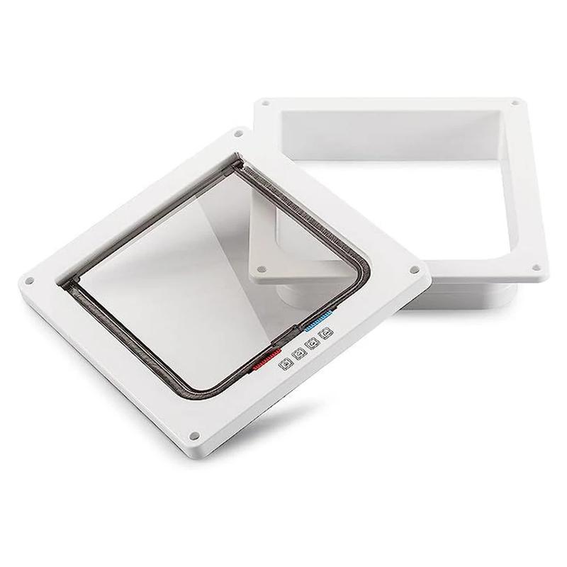 Product Introduction of Trap DoorSmart Pet Door 4 Way Lock Security Flap Sliding Door Controllable Switch Cat Puppy Safety Gate Dog Kitten Flap Door Pet Supplies 22