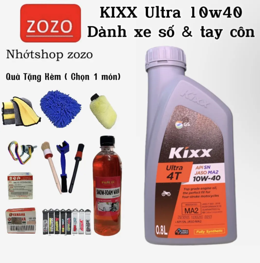 Nhớt Kixx xe số Ultra 4T fully synthetic 10W40 nhập khẩu hàn quốc