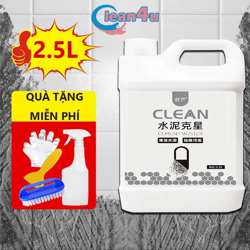 Chất Tẩy Xi Măng Tẩy Gạch Men 2500ml tặng pad chà Bình Xịt Nước 0