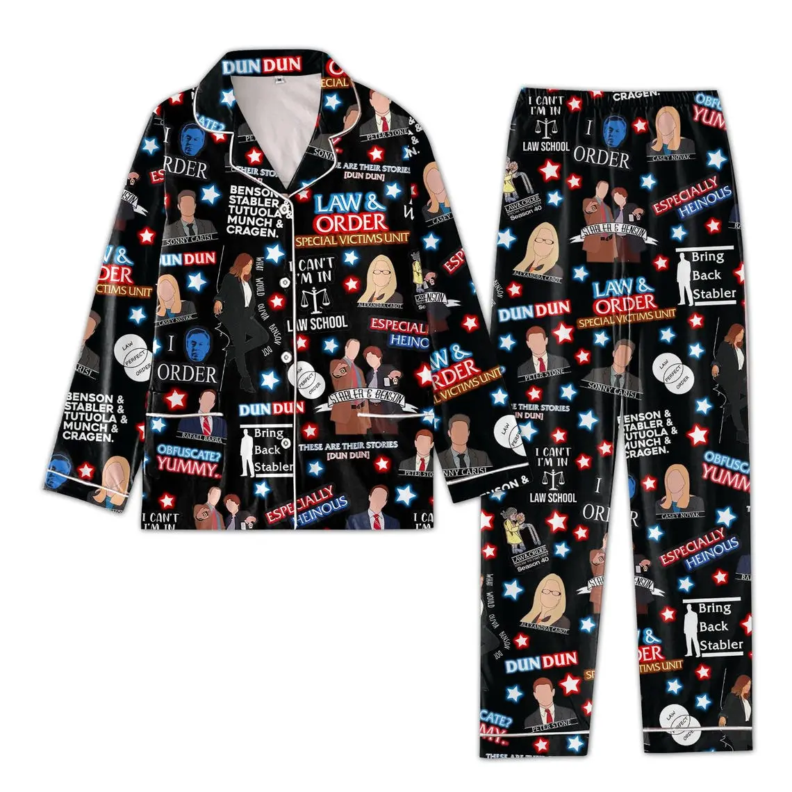 Law And Order Pajamas Set, Law Movie Pajamas Christmas, Law And Order Pajama Family