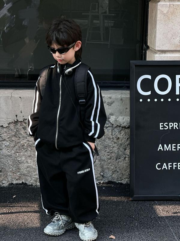 SB24_9 Set Bộ Nỉ Thể Thao Phong Cách Hàn Quốc Cho Bé Trai Set Bộ Cho Bé Từ 15kg - 32kg