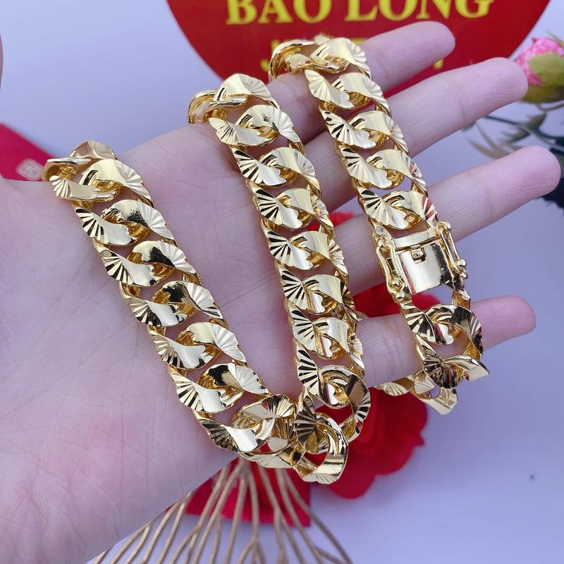 Dây chuyền nam 5 lượng chạm máy khoá hộp mạ vàng 18k bền đẹp có ký hiệu