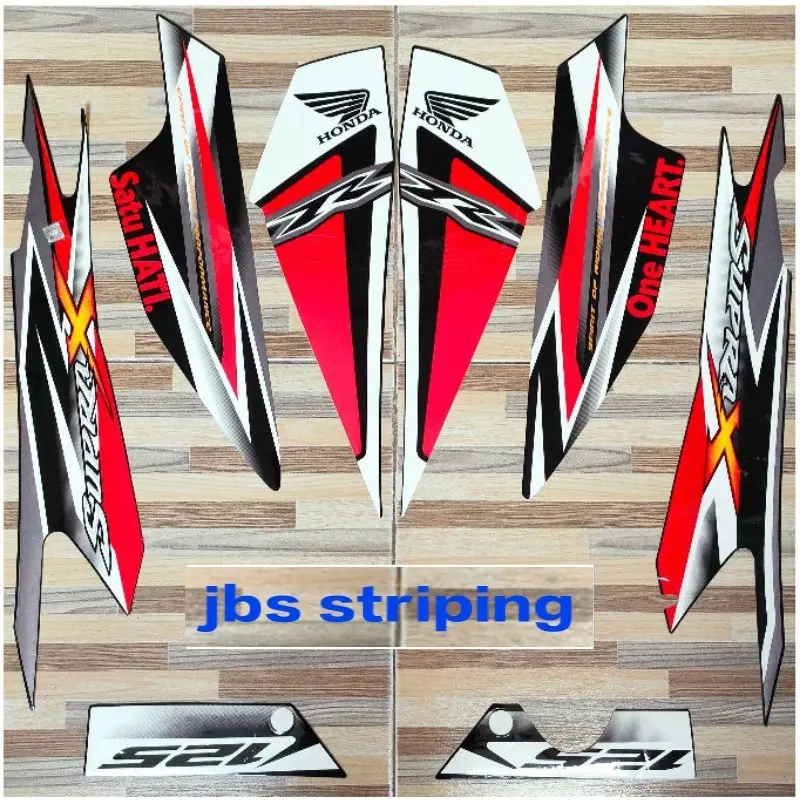 Stiker supra 125 r striping  Honda Supra X 125 R merah hitam tahun 2013 list body supra 125r Motor 1