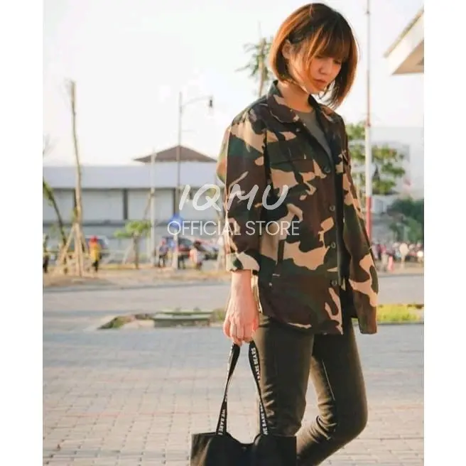 Kemeja Loreng Semi Parka Bahan Kanvas Tr Pria wanita Top  - Jaket Semi Parka - Fashion Terbaru 5