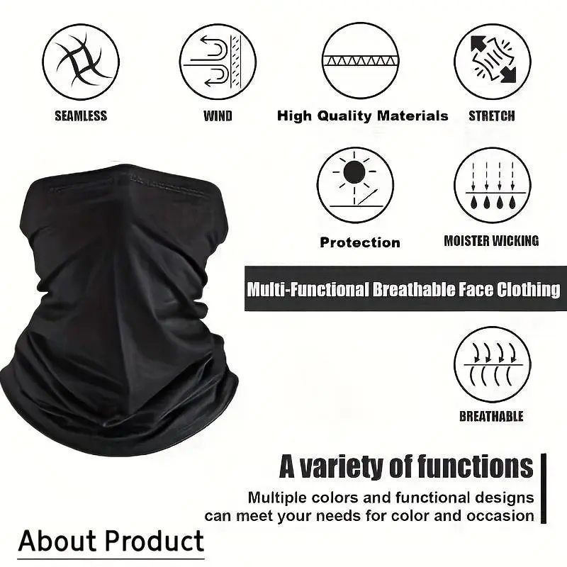 6pcs Cooling UV Protection Face Masks - Breathable, proof Balaclava for Outdoor Activities, Soft Polyester Blend 5