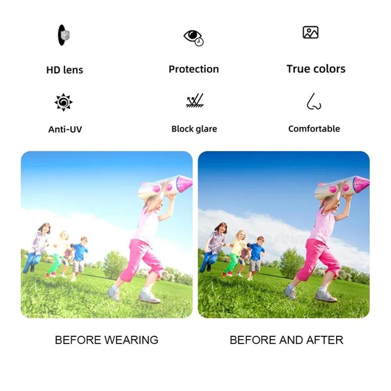 Korean Version Fashion Cute Gradient Color Bear Conjoined Piece UV Protection Children Sunglasses 4