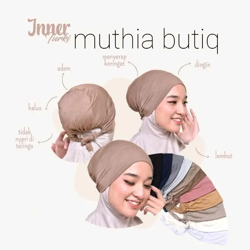 Inner Basic Turkey || Ciput Ikat Kaos || Ciput Tali Polos, Bahan Kaos Rayon Super Premium.
