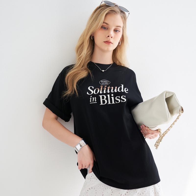 Berries | Kate Top | Áo thun cotton dày dặn in tráng gương