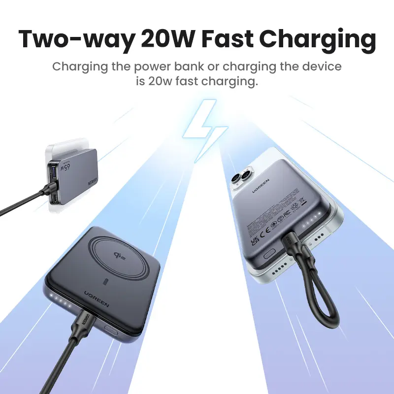 UGREEN Qi2 15W Sạc Nhanh Không Dây Từ Tính 10000mAh cho iPhone 16 Pro Max,powerbank 55135 6