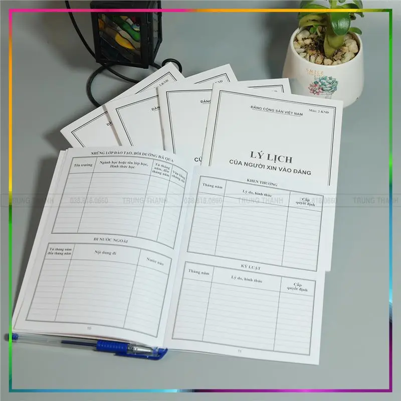 (DD-study)  LÝ LỊCH CỦA NGƯỜI XIN VÀO ĐẢNG mẫu 02-KNĐ ( Loại 28 trang, 32 trang và 40 trang ) - CHUẨN MẪU 3