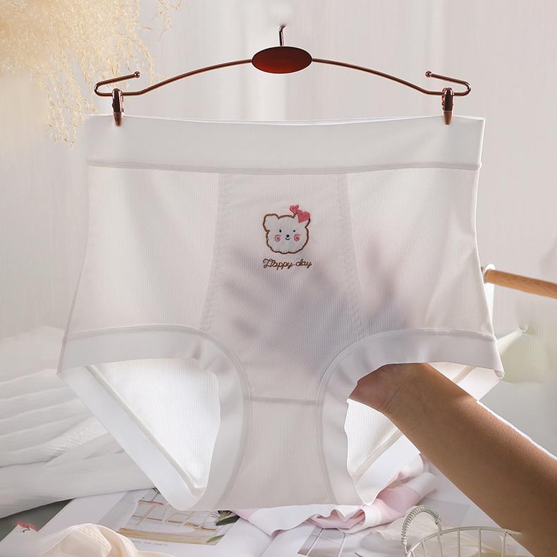 Quần lót nữ big size cạp cao - Quần big size chất su lạnh siêu mát (Size tới 100Kg - Mã N13) Cotton Women Trắng