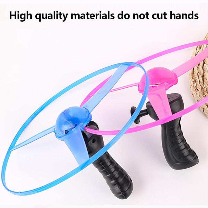 Product Introduction of LED Lighting Frisbee Propeller Helicopter Toy Pull String Flying Saucer UFO Children's Outdoor Luminous Toy 29