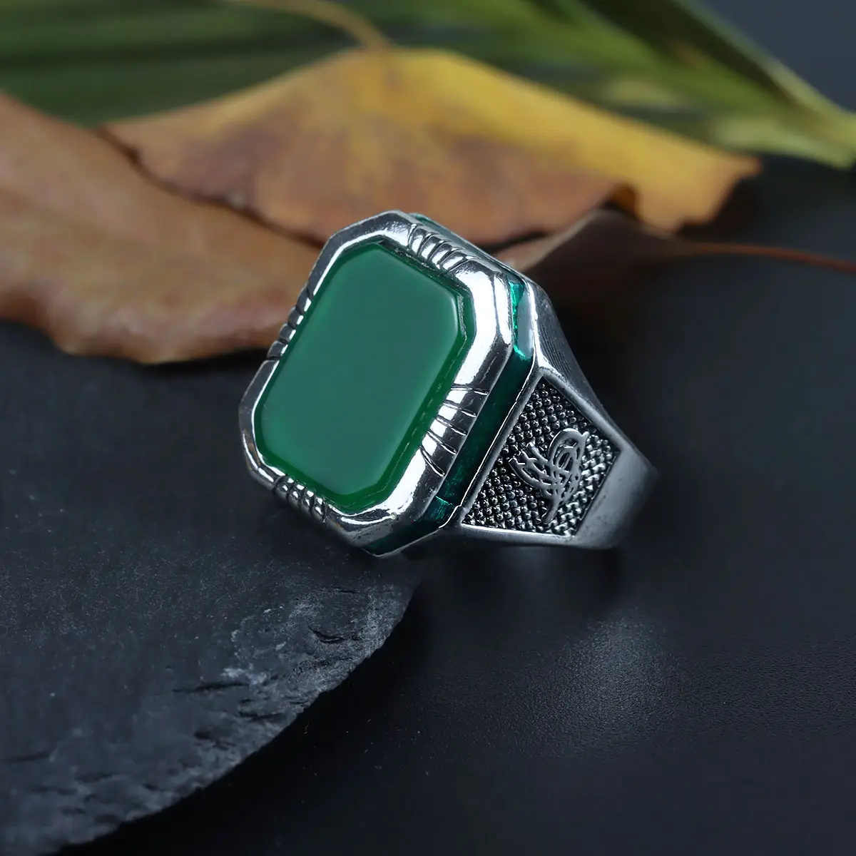 Simple Fashion Square Geometric Men'S Ring Trend Personality Street Hip-Hop Style Hundred Index Finger Ring