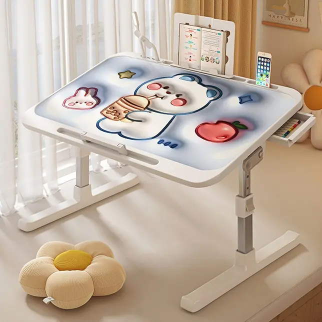 Portable Folding Desk for Bed with Adjustable Height, Foldable Study Table for Students' Dorm, Lazy Simple Desk for Home, Bay Window Desk.