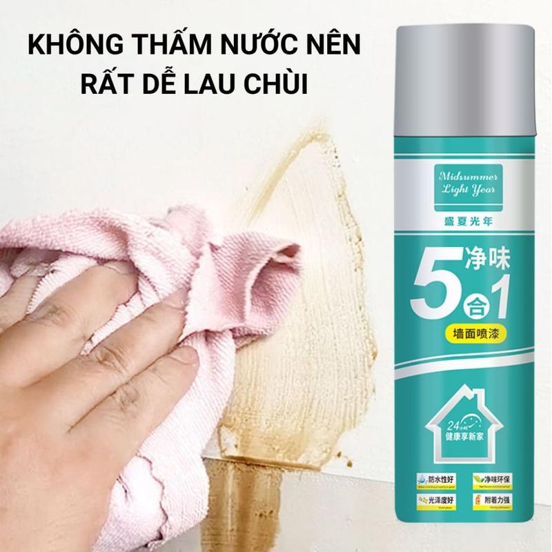 Bình Xịt Sơn Sửa Tường Nhà 1600ML - Làm Sạch Nhanh Tường Bị Vẽ Bẩn, Nấm Mốc, Vết Bẩn Cứng Đầu, Vết Ố Vàng 3