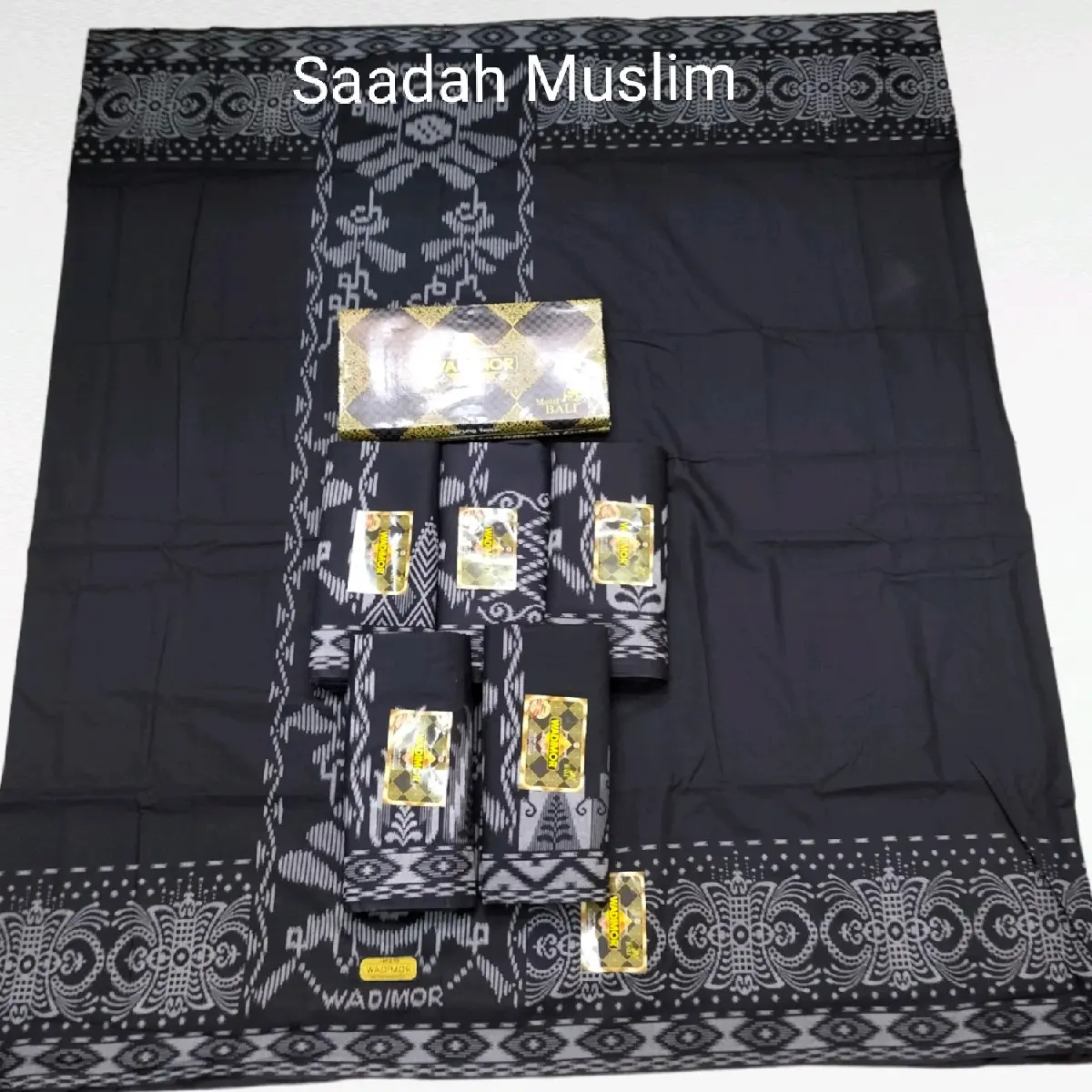 Sarung Wadimor Bali55 Husus Hitam Tumpal Kembang Sarung Standar Dewasa Bahan Katun Halus Harga Grosir