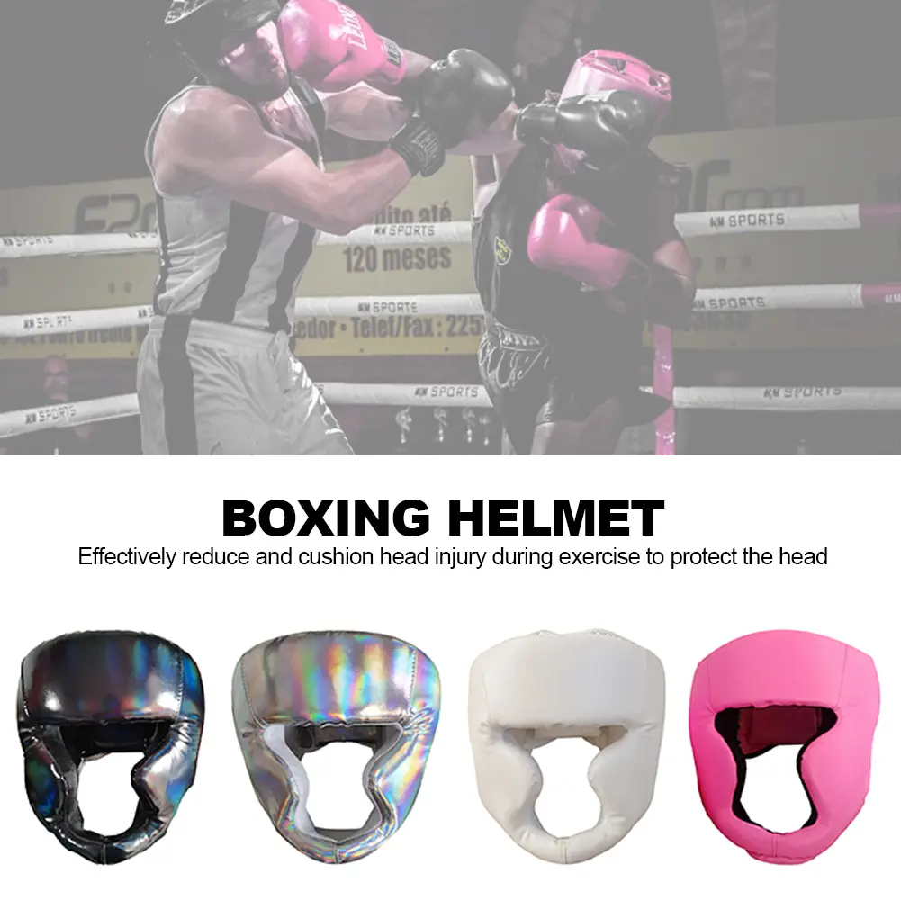Adjustable Boxing Helmet Head Guards Free Combat Head Protector Adult Taekwondo Kids Sponge Thicken Training Protective Helmet #475120