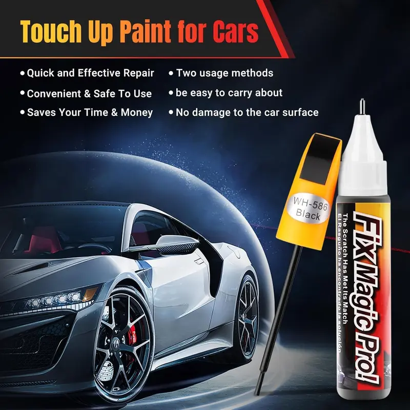 Touch Up Paint for Cars, Car Touch Up Paint Scratch Remover Pen for Vehicles Quick & Easy Solution to Erase Car Scratches Repair (Black) 4