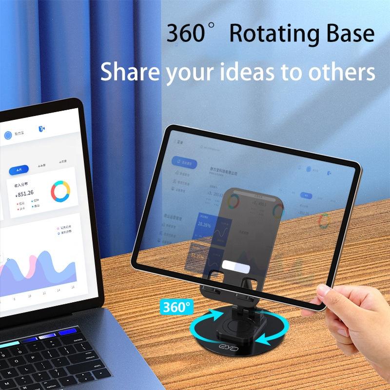 Product Introduction of Aluminum Alloy Mobile Phone Bracket Foldable Portable Stand Desktop Phone Tablet Computer Stand 360 Rotating Mobile Phone Holder Accessories Adjustable Plastic Steel Cellphone Smartphone Mount Folding 30