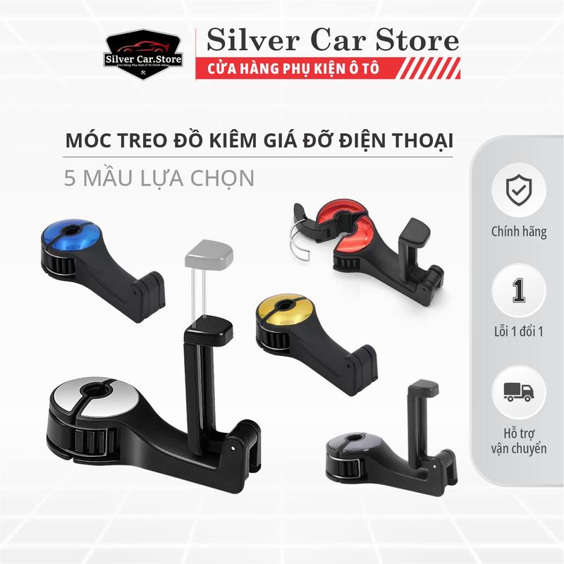 Móc Treo Đồ Sau Ghế Ô Tô Kiêm Giá Kẹp Điện Thoại