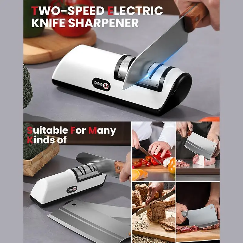 Electric Knife Sharpener, 1 Count Multifunctional Knife Sharpener, Household Knife Sharpener for Kitchen, Kitchen Gadgets, Appliances Sharpening Metal 8