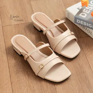 KOWALA Novela Sandal Wanita Hak Pendek 3 Cm Terlaris I Heels Kulit Empuk & Nyaman - Heels Wanita Hak 3 Cm heels lebaran