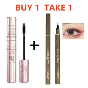 【BUY 1 TAKE 1】Maskara Waterproof Tidak Beleber Mascara Tubular Maskara Volumizing Untuk Bulu Mata Lentik Maskara Memanjangkan Mempertebal Take Eyeliner Liquid Waterproof Tidak Beleber
