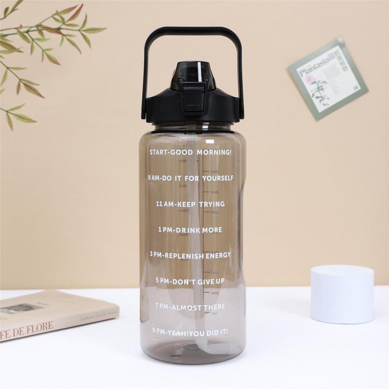 Drinking Water Bottle with Lid, 1 Count Sporty Design Hydration Sports Outdoor Camping Travel, Tumbler Cup, Water Bottles 8