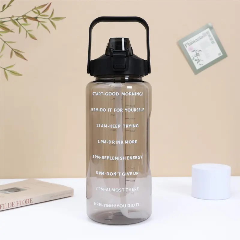 Drinking Water Bottle with Lid, 1 Count Sporty Design Hydration Sports Outdoor Camping Travel, Tumbler Cup, Water Bottles 8